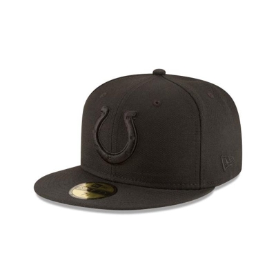 Indianapolis Colts Gorra | New Era NFL Black On Black 59fifty Fitted Cap Mexico - Negros